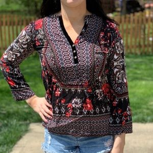 Colleen Lopez Bohemian 3/4 Sleeve Top